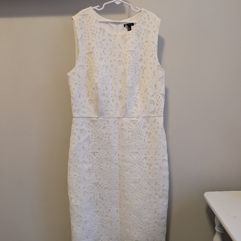 White Sleeveless Lace Ann Taylor Dress